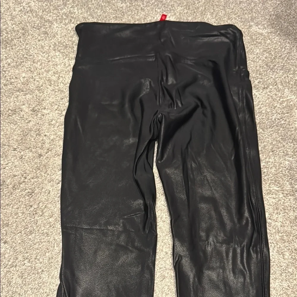 SPANX Black faux leather Leggings